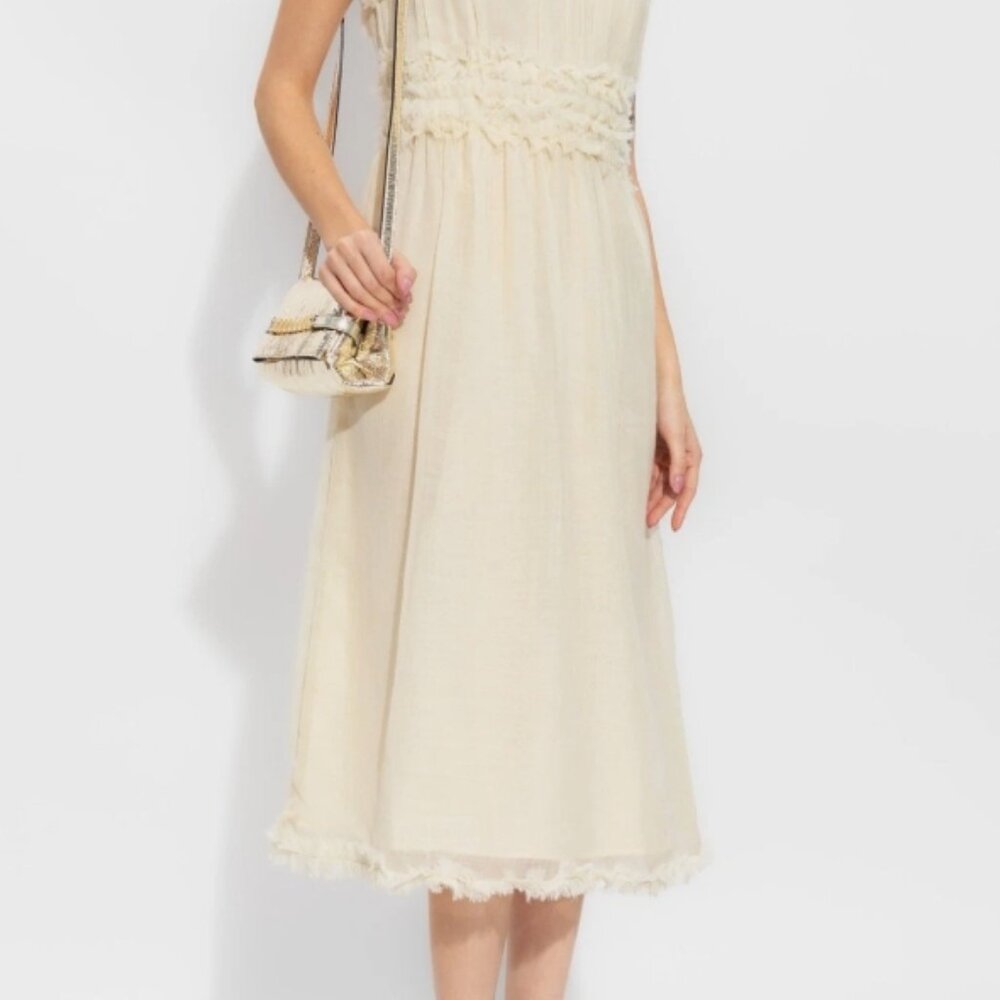 NWOT ULLA JOHNSON Wool Aberdeen Midi in Alabaster M $620 - Picture 5 of 11